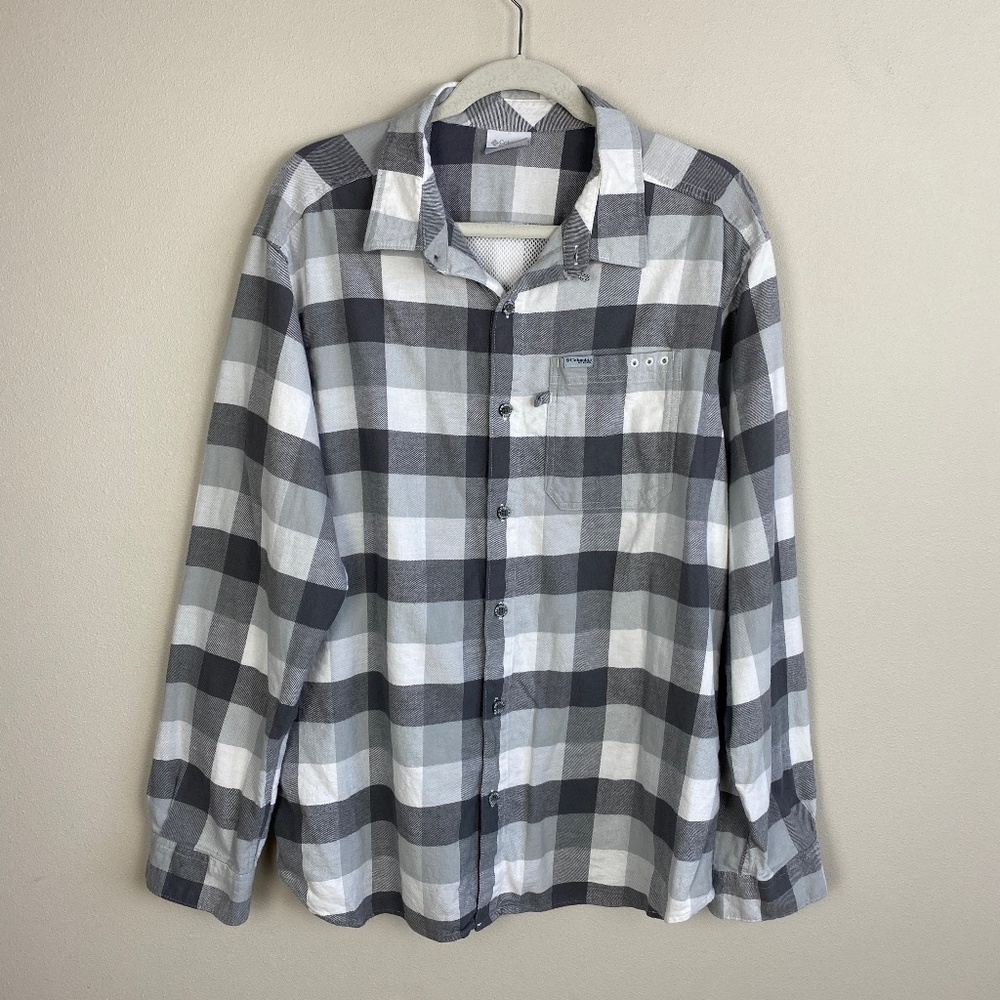 Columbia PFG Plaid Flannel Shirt - Size Large